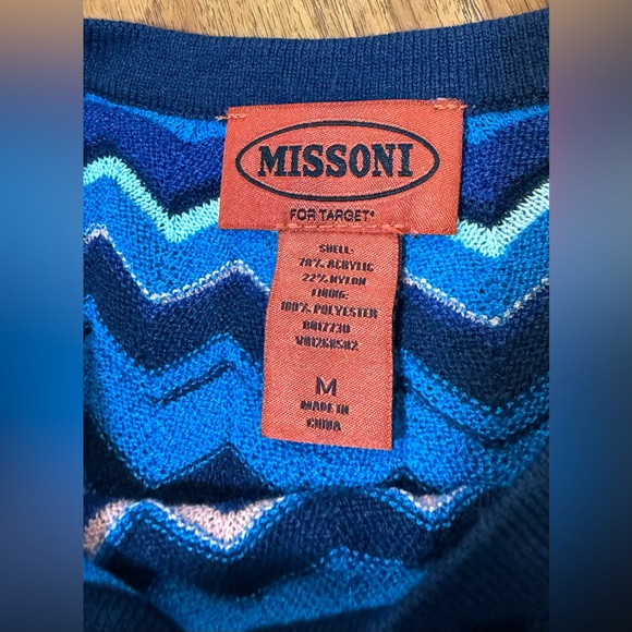 Missoni Dress Blue & Yellow Knit Sweater Women's Sz M Coogi Style Authentic - Picture 3 of 7